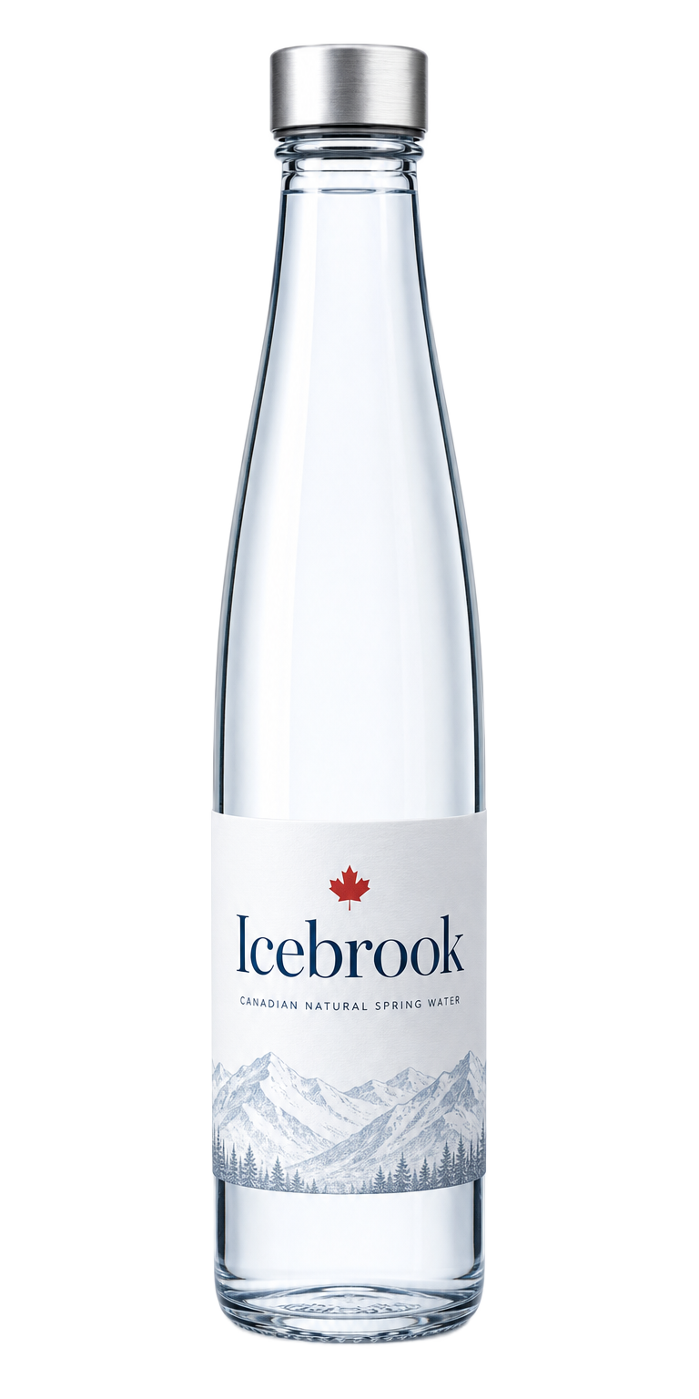 Icebrook 750 ml Canadian natural spring water glass bottle