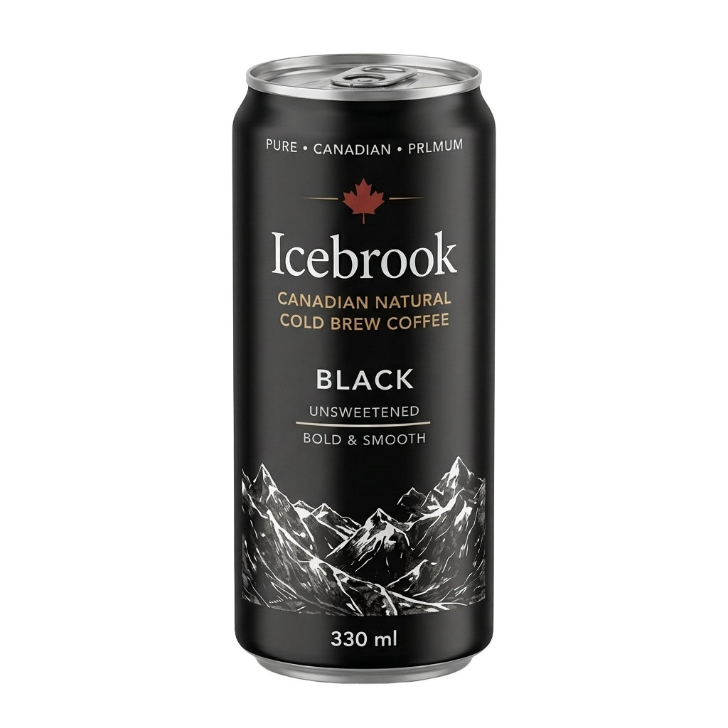 Black Cold Brew Icebrook product packaging