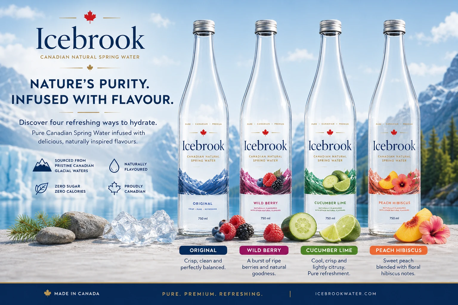 Icebrook flavoured water range