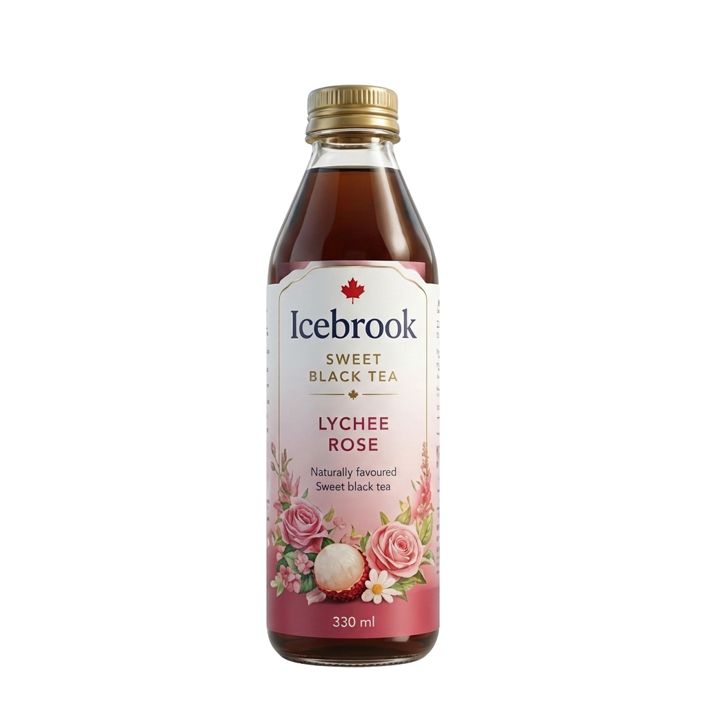 Lychee Rose Sweet Black Tea Icebrook product packaging